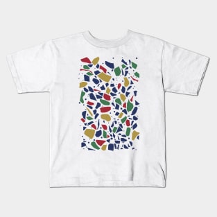 Terrazzo Spot Color on White Kids T-Shirt